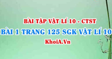 Bài 1 trang 125 SGK Vật lí 10 Chân trời sáng tạo